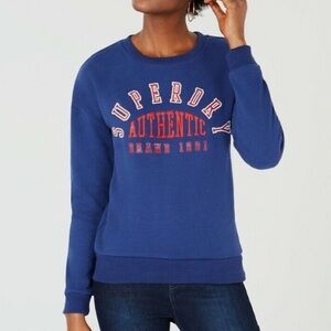 Superdry Women’s Urban Street Appliqué  Navy Crewneck Sweatshirt, 10